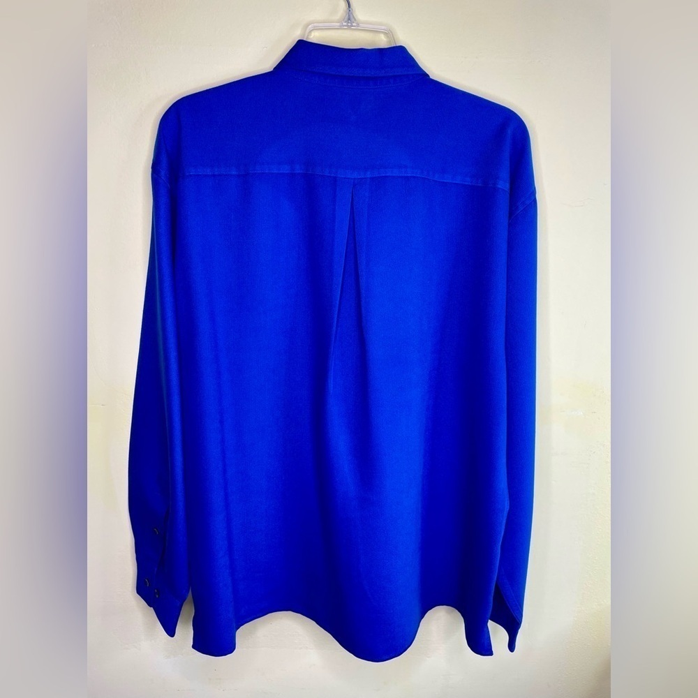 Bachrach Cobalt Blue Long Sleeve Button Up Shirt Size Large - Picture 2 of 6